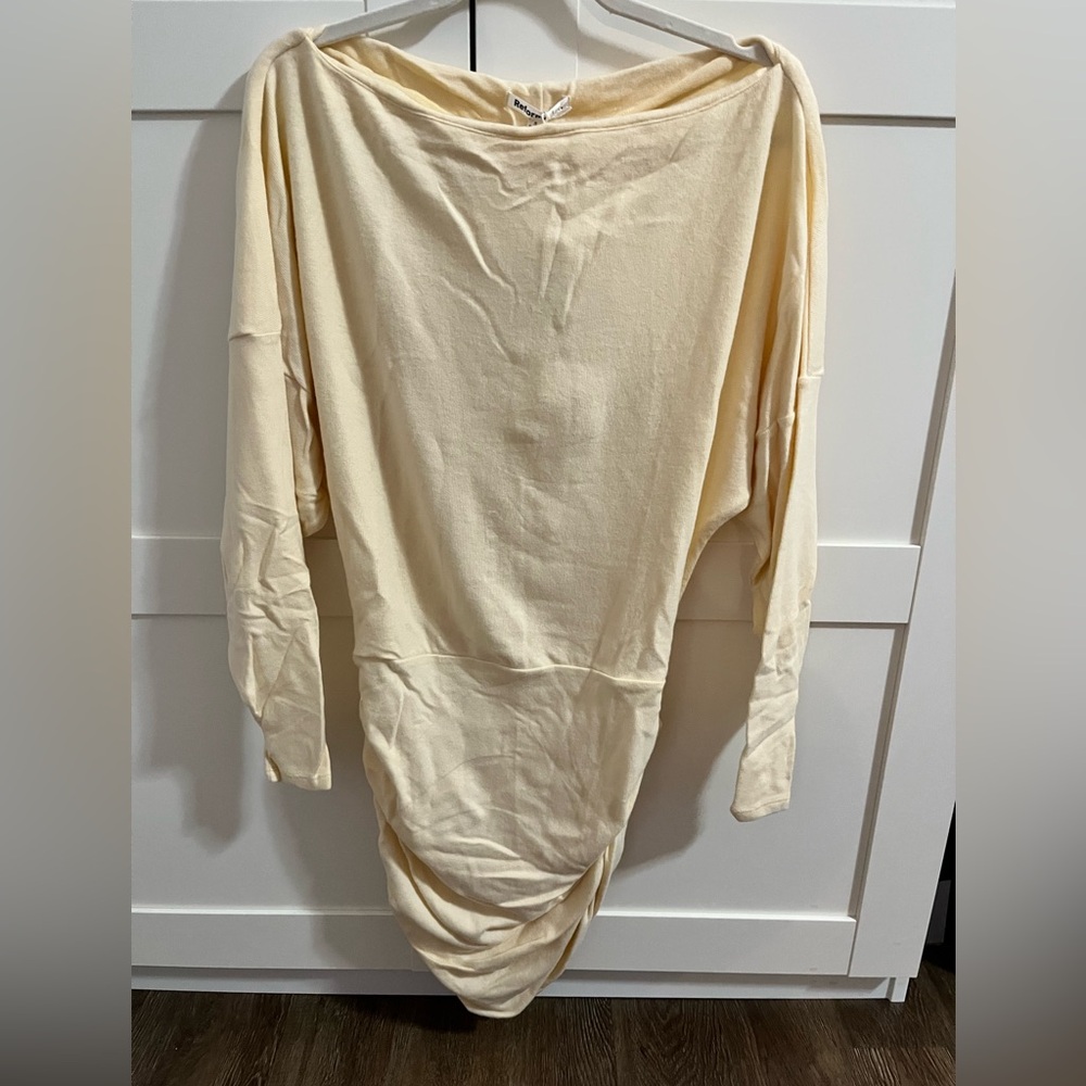 Reformation Kyan Knit Dress in Custard. Size small. Never worn. New with tags.
